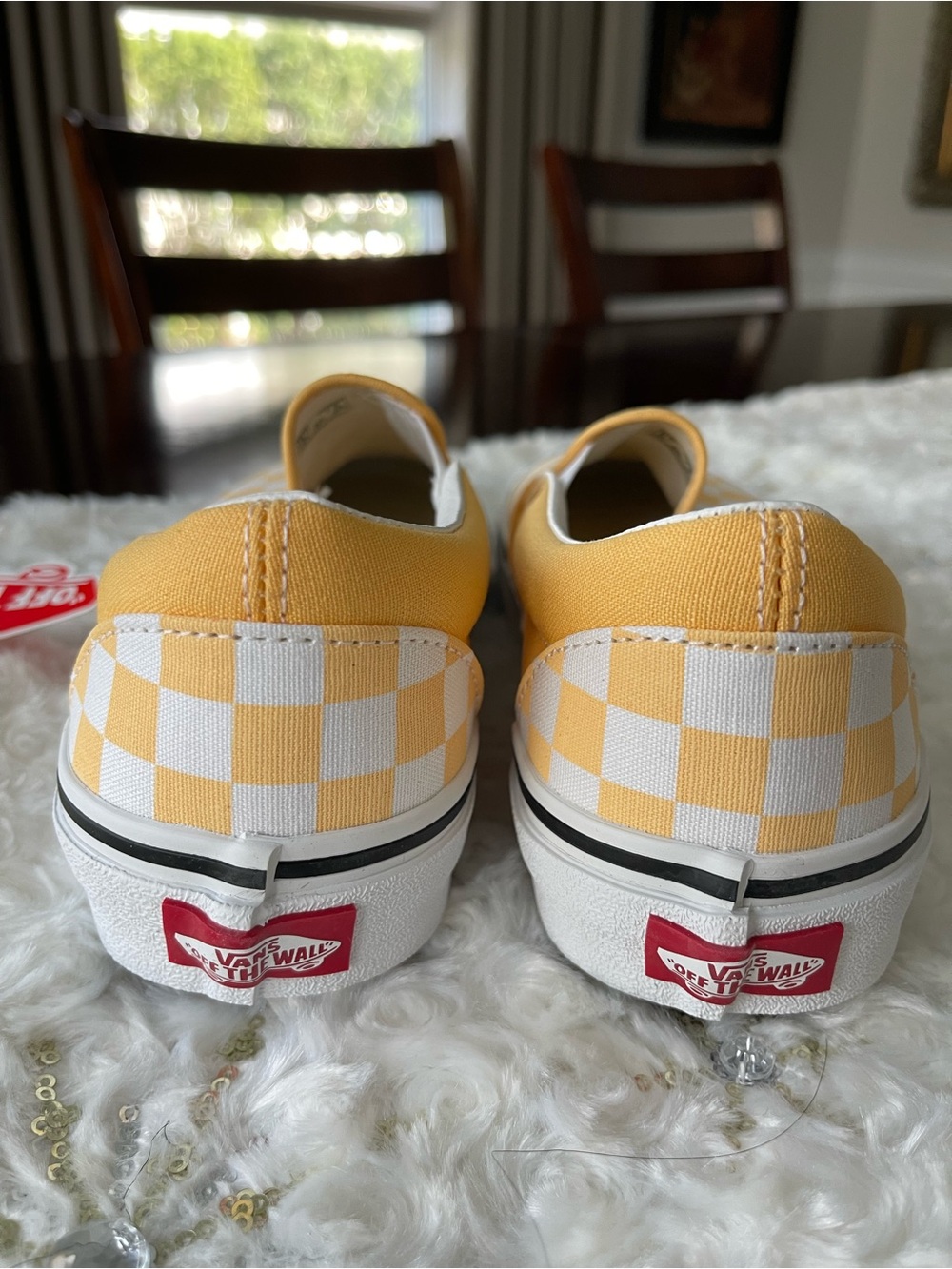 Vans Color Theory Classic Slip-On Checkerboard Sneakers - Golden Glow Size 7.5 - Picture 6 of 11